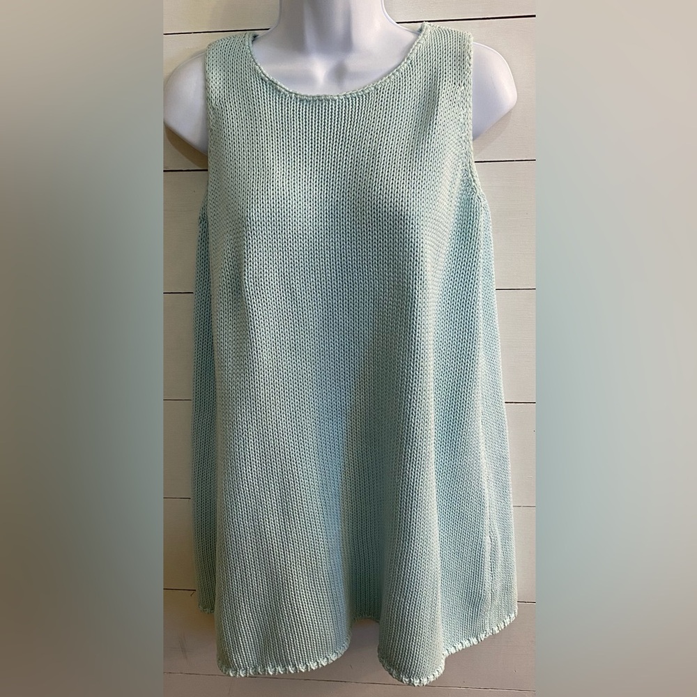 Vintage In Due‎ Time Maternity Sz M Powder Blue Sleeveless Chunky Knit Sweater
